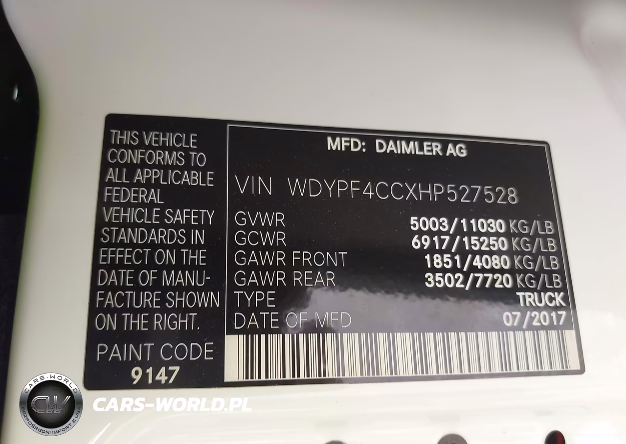 2017 Freightliner Sprinter 3500 VIN:WDYPF4CCXHP527528 - 9