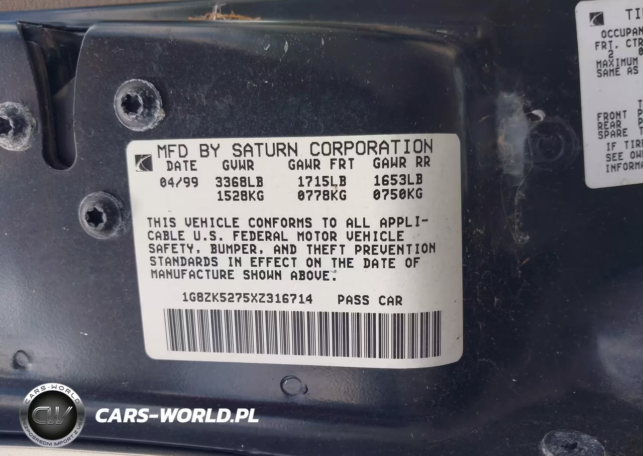 1999 Saturn Sl2 VIN:1G8ZK5275XZ316714 - 9