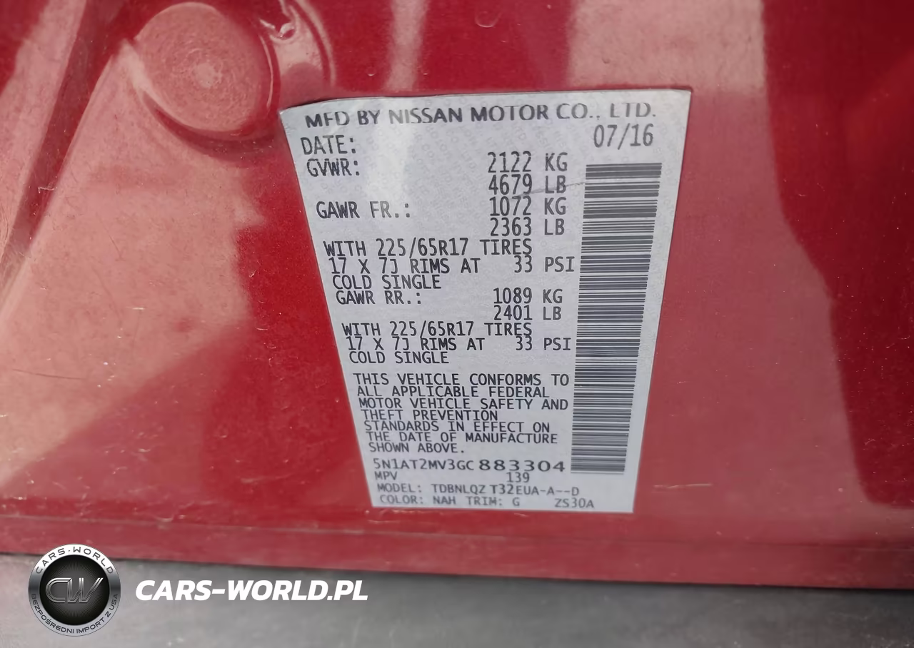 2016 Nissan Rogue Sv VIN:5N1AT2MV3GC883304 - 9