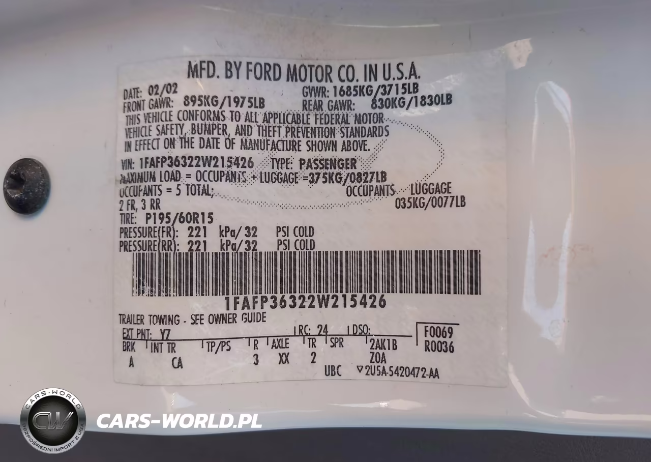2002 Ford Focus Se-Ztw VIN:1FAFP36322W215426 - 9