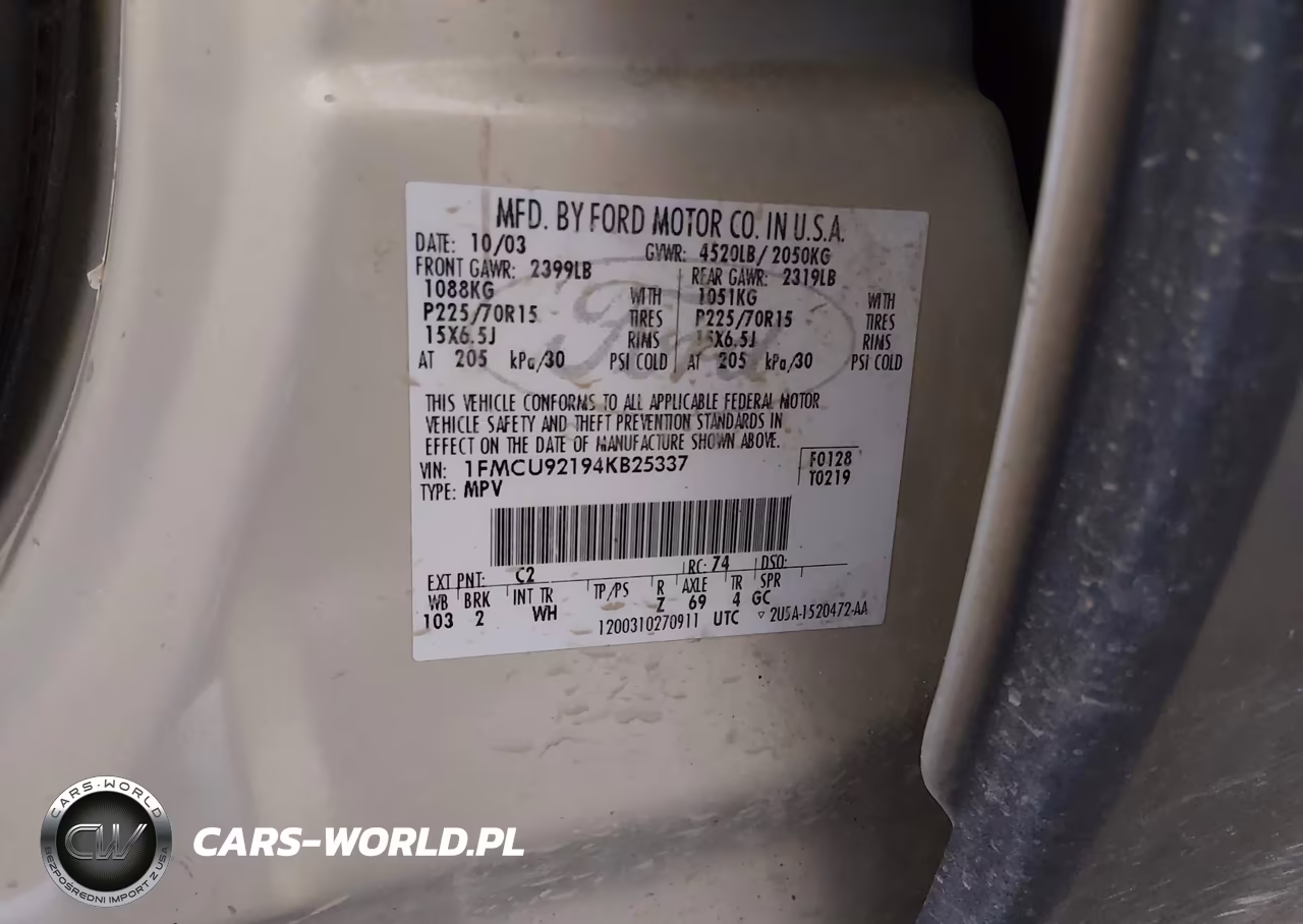 2004 Ford Escape Xls VIN:1FMCU92194KB25337 - 9