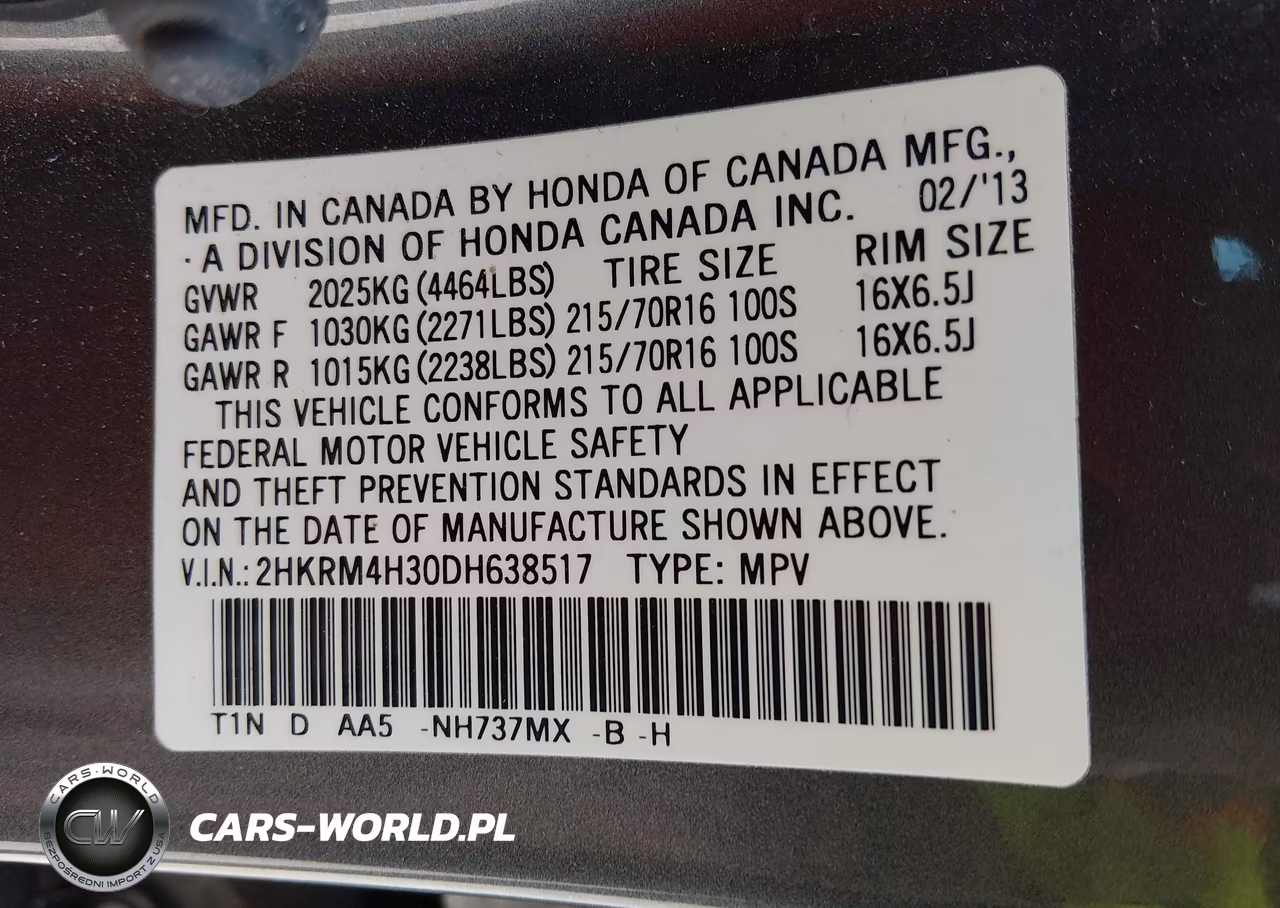 2013 Honda Cr-V Lx VIN:2HKRM4H30DH638517 - 9