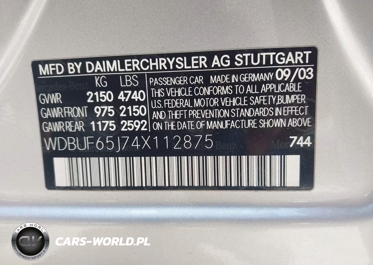 2004 Mercedes-Benz E 320 VIN:WDBUF65J74X112875 - 9