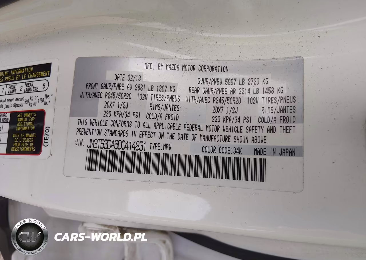 2013 Mazda Cx-9 Grand Touring VIN:JM3TB3DA6D0414831 - 9