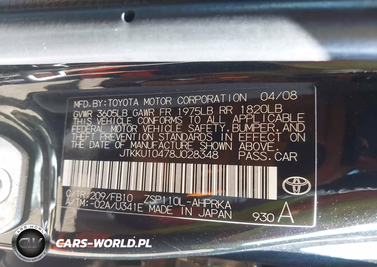 2008 Scion Xd VIN:JTKKU10478J028348 - 9