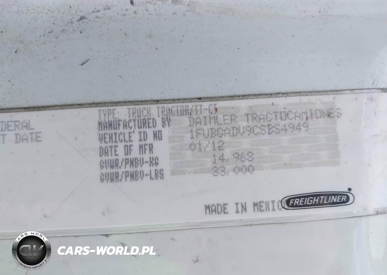 2012 Freightliner Cascadia 113 VIN:1FUBGADV9CSBS4949 - 8