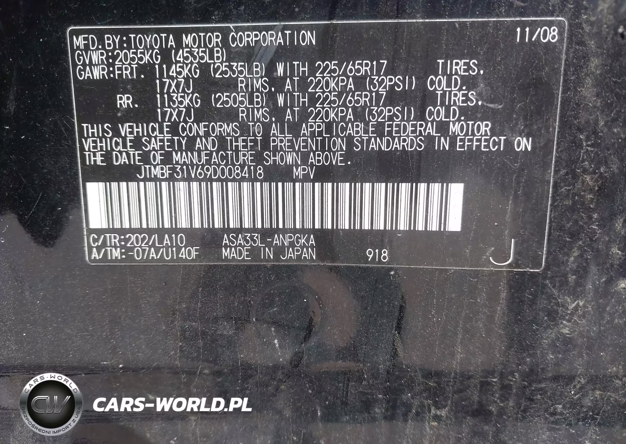 2009 Toyota Rav4 Limited VIN:JTMBF31V69D008418 - 9