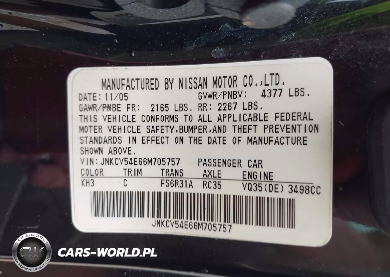 2006 Infiniti G35 VIN:JNKCV54E66M705757 - 9
