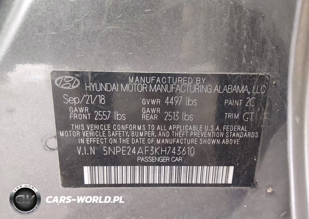 2019 Hyundai Sonata Se VIN:5NPE24AF3KH743610 - 9
