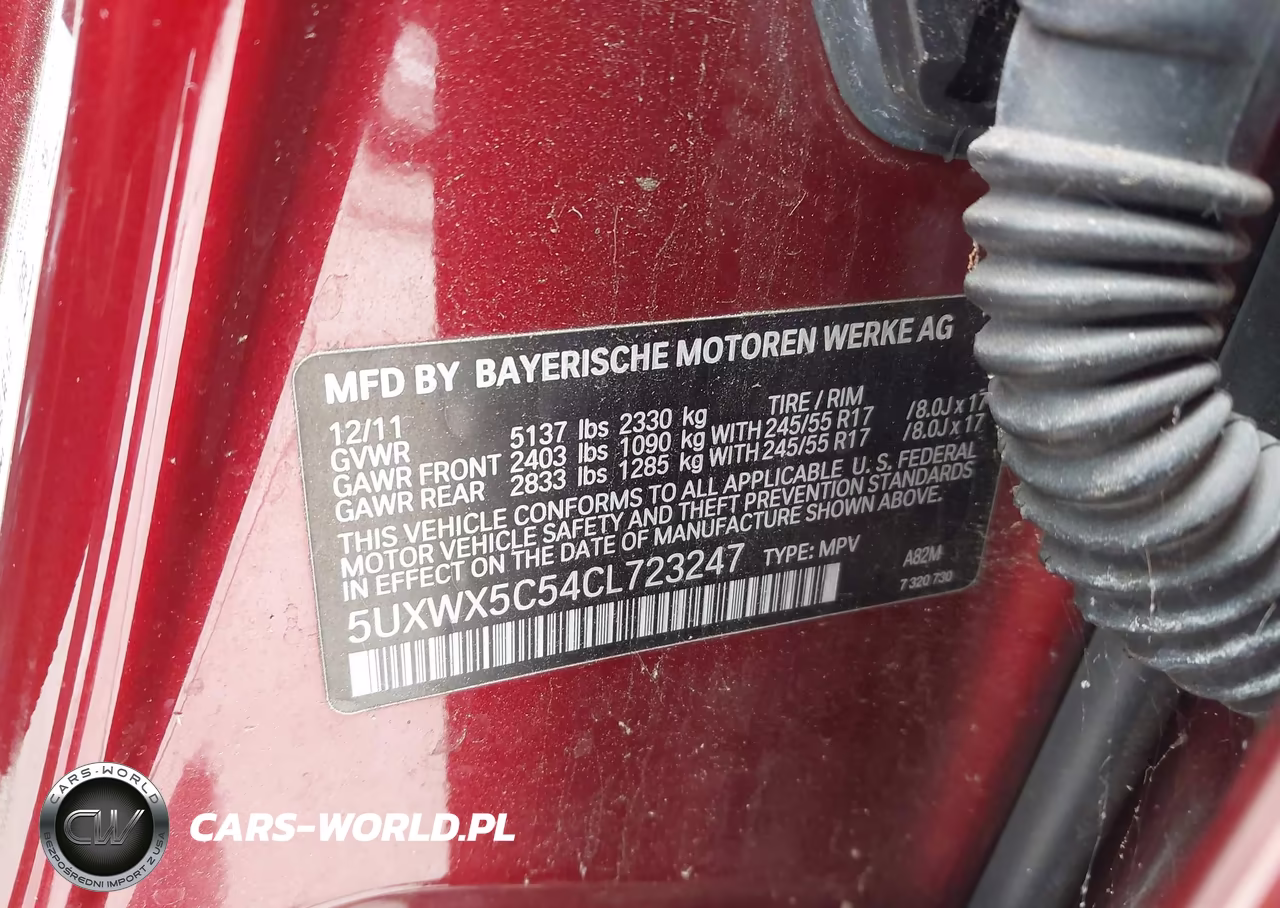 2012 BMW X3 xDrive28I VIN:5UXWX5C54CL723247 - 9