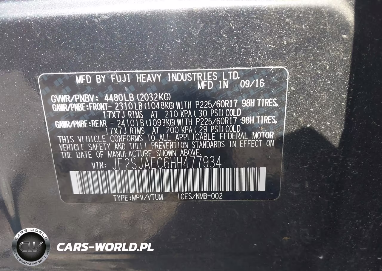 2017 Subaru Forester 2.5I Premium VIN:JF2SJAEC6HH477934 - 9