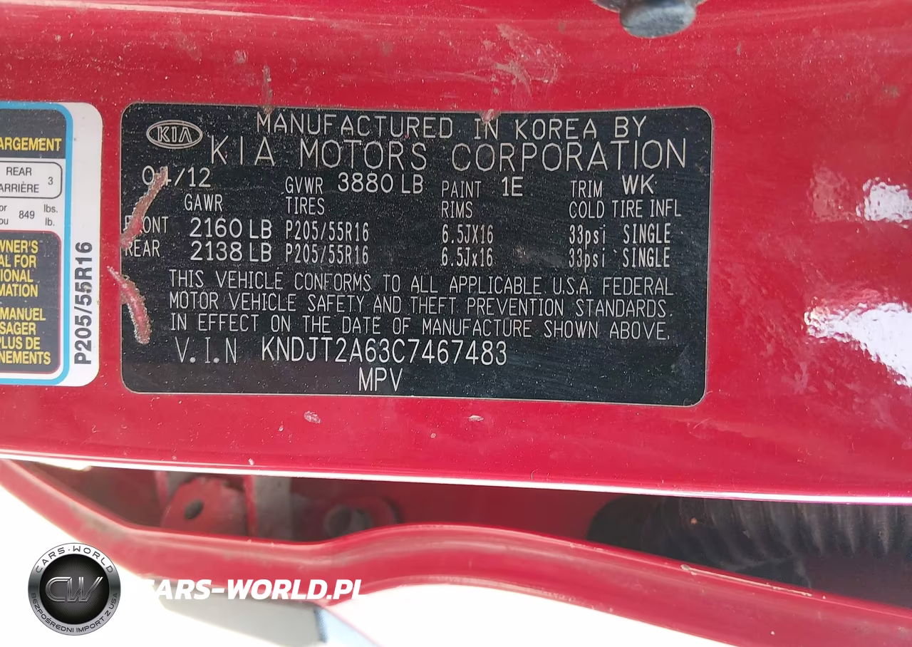 2012 Kia Soul + VIN:KNDJT2A63C7467483 - 9