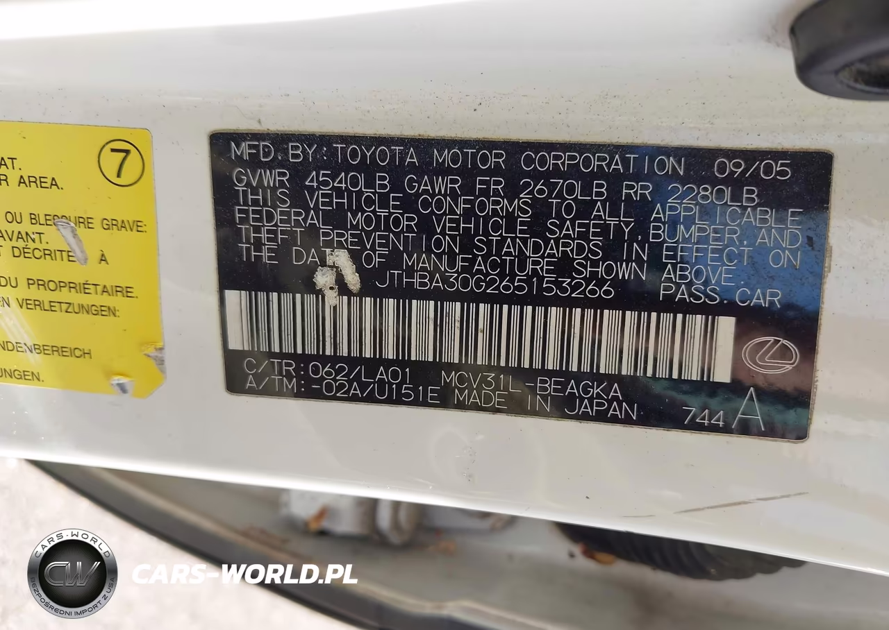 2006 Lexus Es 330 VIN:JTHBA30G265153266 - 9