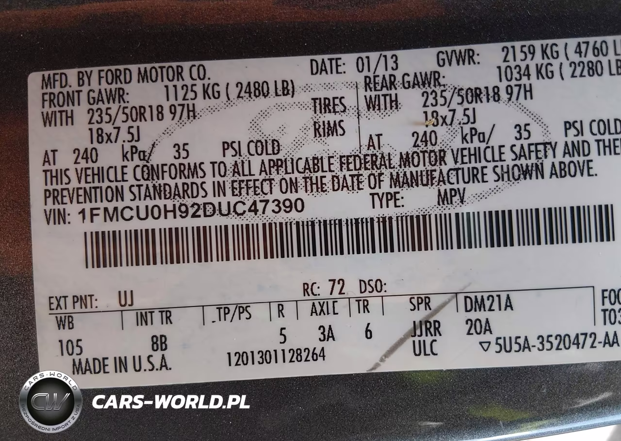 2013 Ford Escape Sel VIN:1FMCU0H92DUC47390 - 9