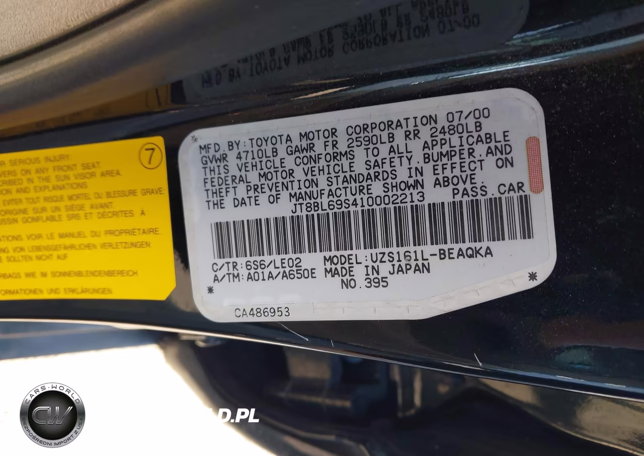 2001 Lexus Gs 430 VIN:JT8BL69S410002213 - 9