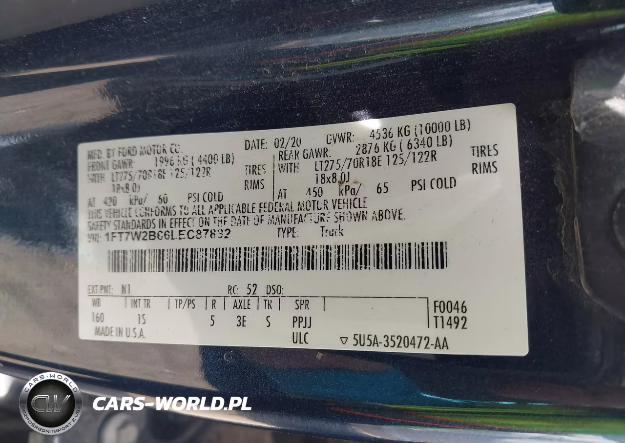 2020 Ford F-250 Xl VIN:1FT7W2B66LEC87832 - 9