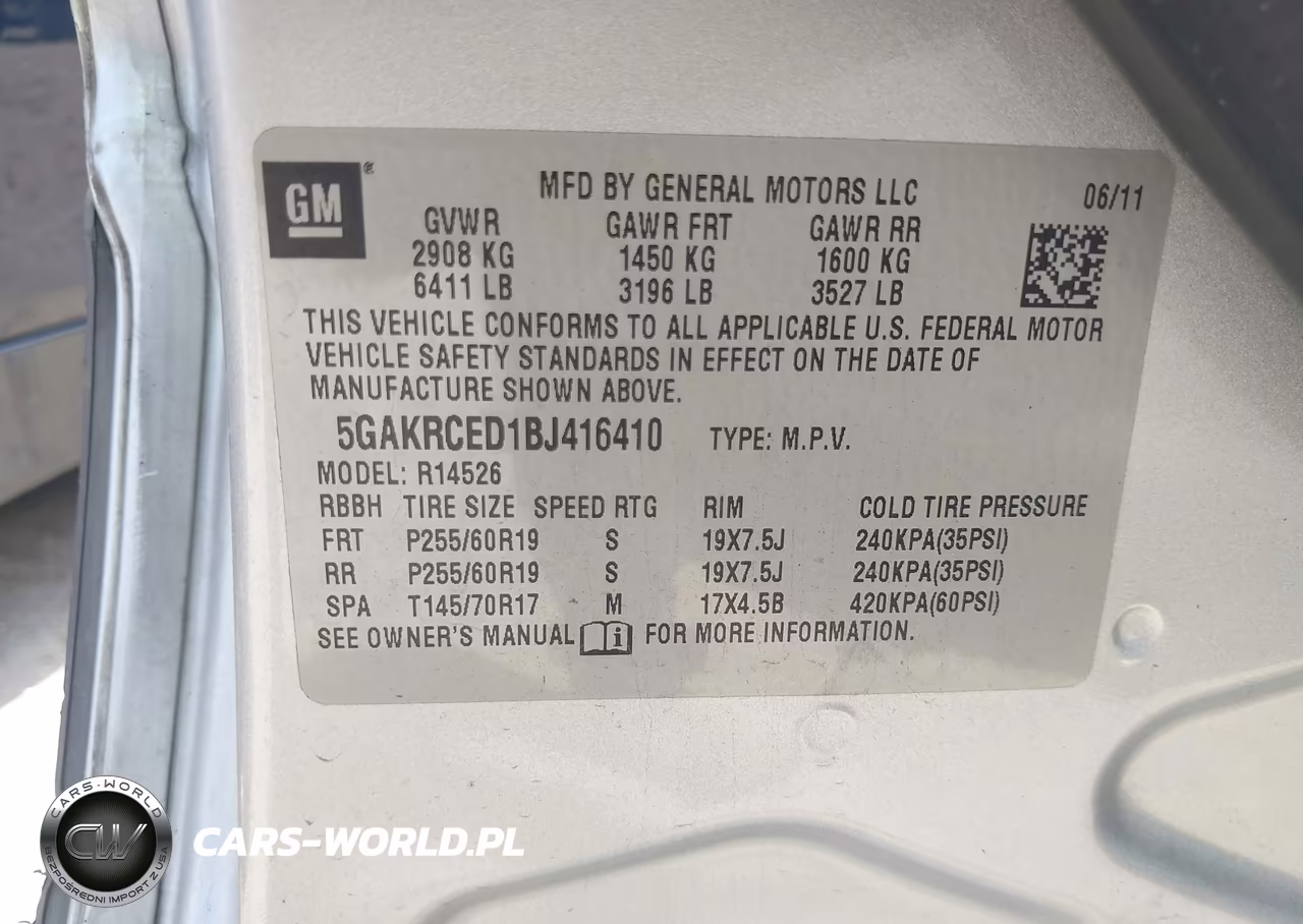 2011 Buick Enclave 2Xl VIN:5GAKRCED1BJ416410 - 9