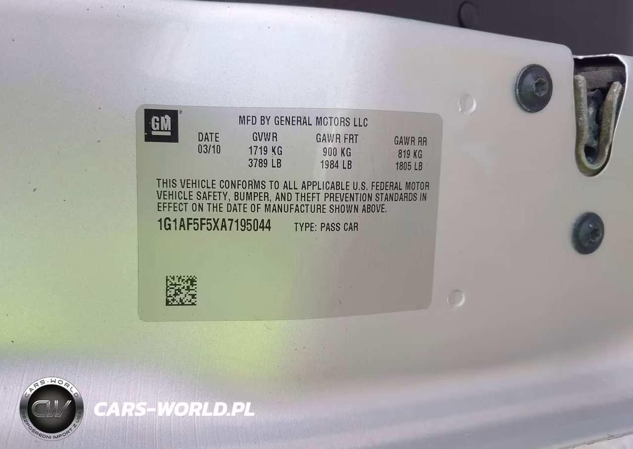 2010 Chevrolet Cobalt Lt VIN:1G1AF5F5XA7195044 - 9