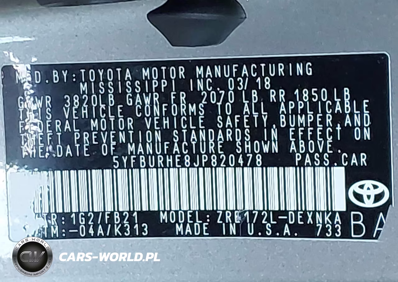 2018 Toyota Corolla Le VIN:5YFBURHE8JP820478 - 9