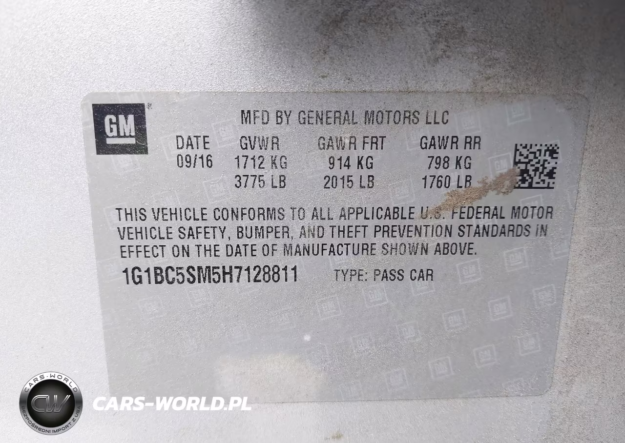 2017 Chevrolet Cruze Ls Auto VIN:1G1BC5SM5H7128811 - 9