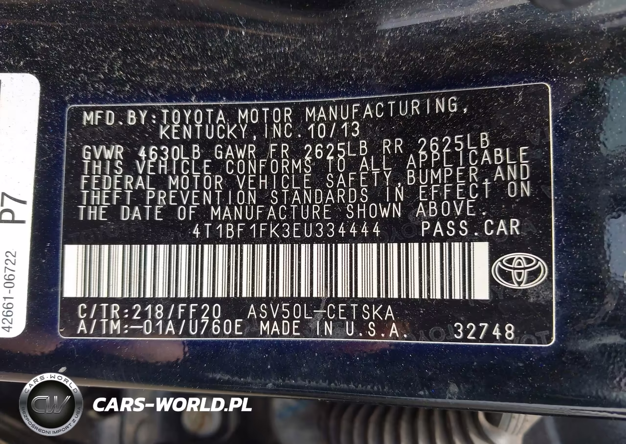 2014 Toyota Camry Se VIN:4T1BF1FK3EU334444 - 9