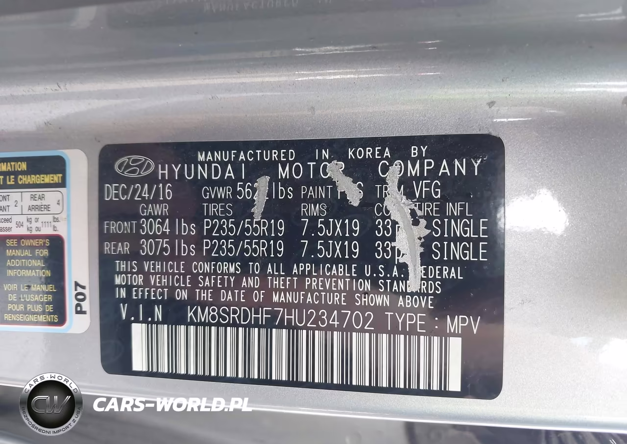 2017 Hyundai Santa Fe Limited Ultimate VIN:KM8SRDHF7HU234702 - 9