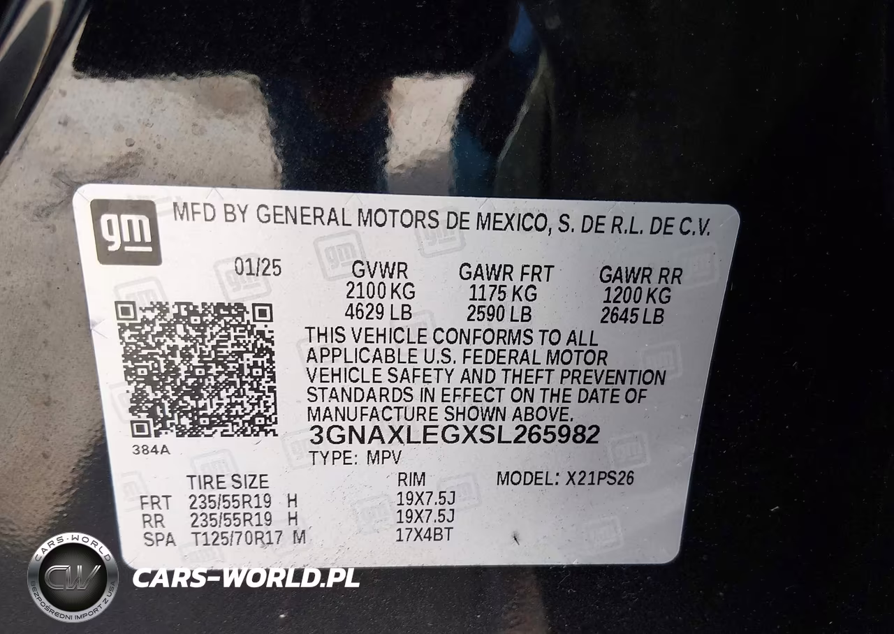 2025 Chevrolet Equinox Fwd Rs VIN:3GNAXLEGXSL265982 - 9