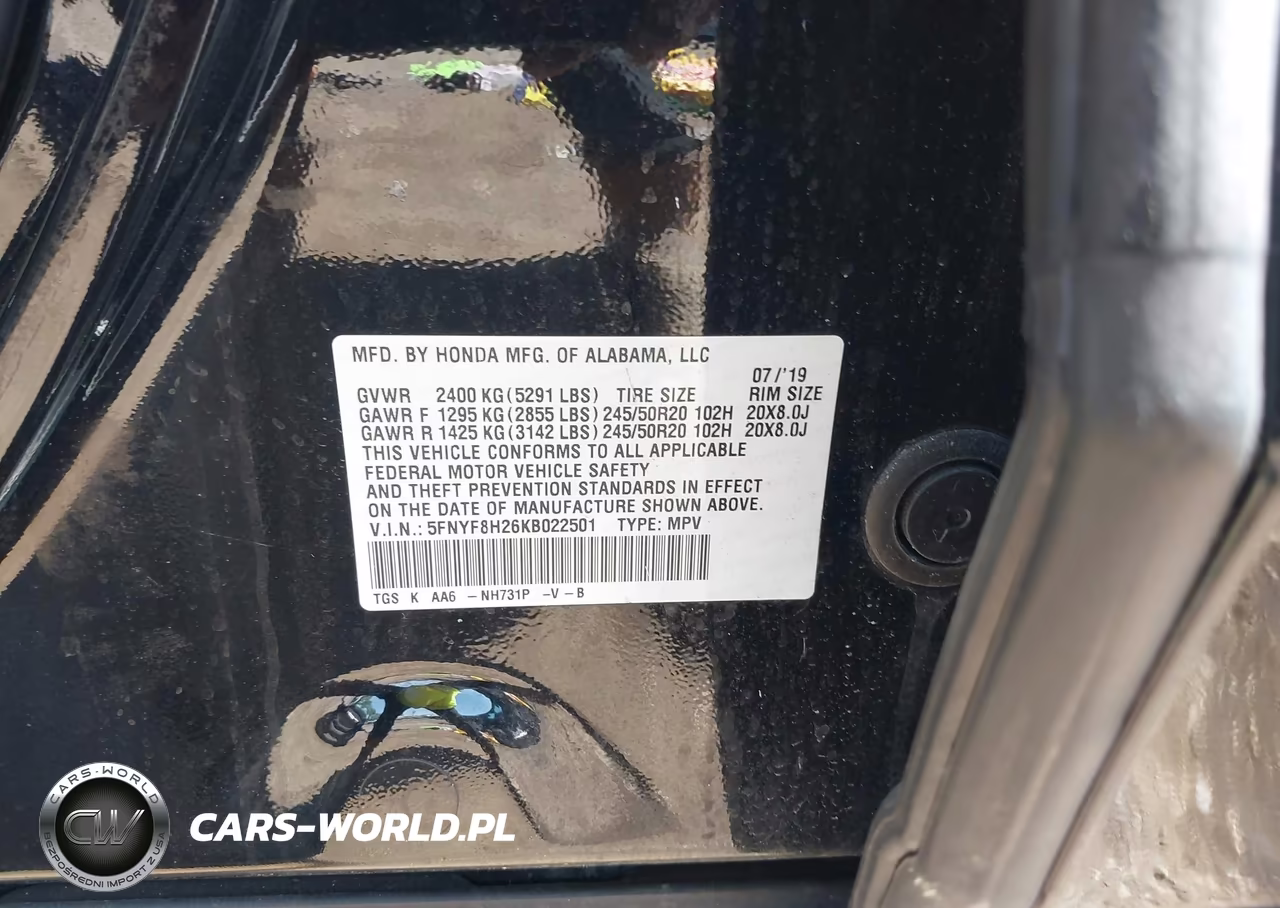 2019 Honda Passport Sport VIN:5FNYF8H26KB022501 - 9