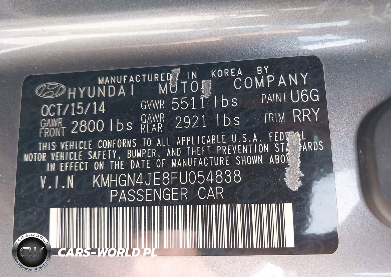 2015 Hyundai Genesis 3.8 VIN:KMHGN4JE8FU054838 - 9