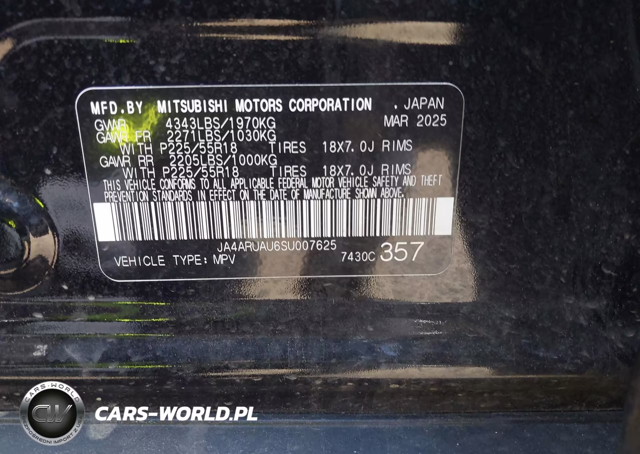 2025 Mitsubishi Outlander Sport 2.0 Le Awc VIN:JA4ARUAU6SU007625 - 9