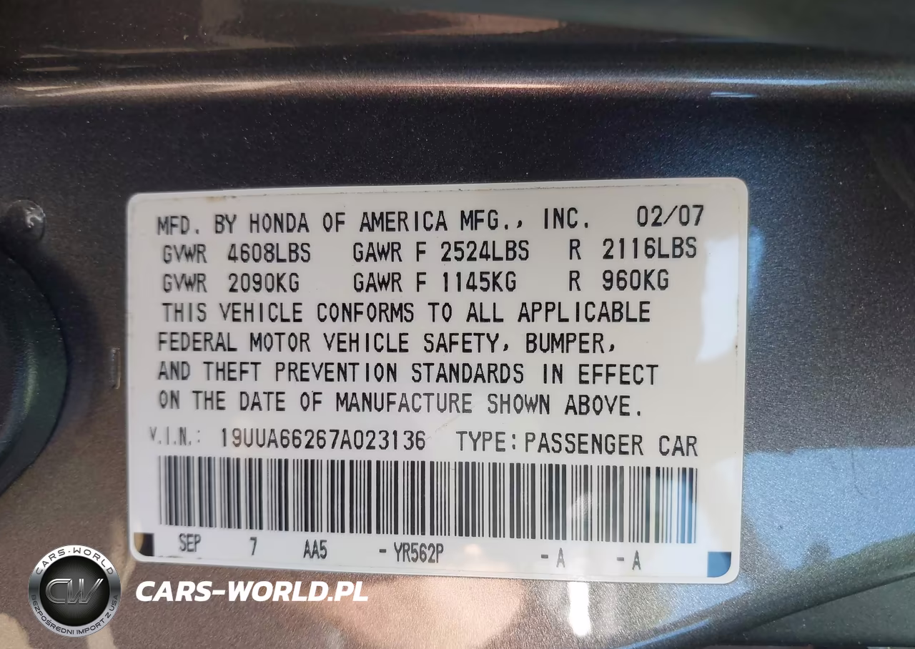 2007 Acura Tl 3.2 VIN:19UUA66267A023136 - 9