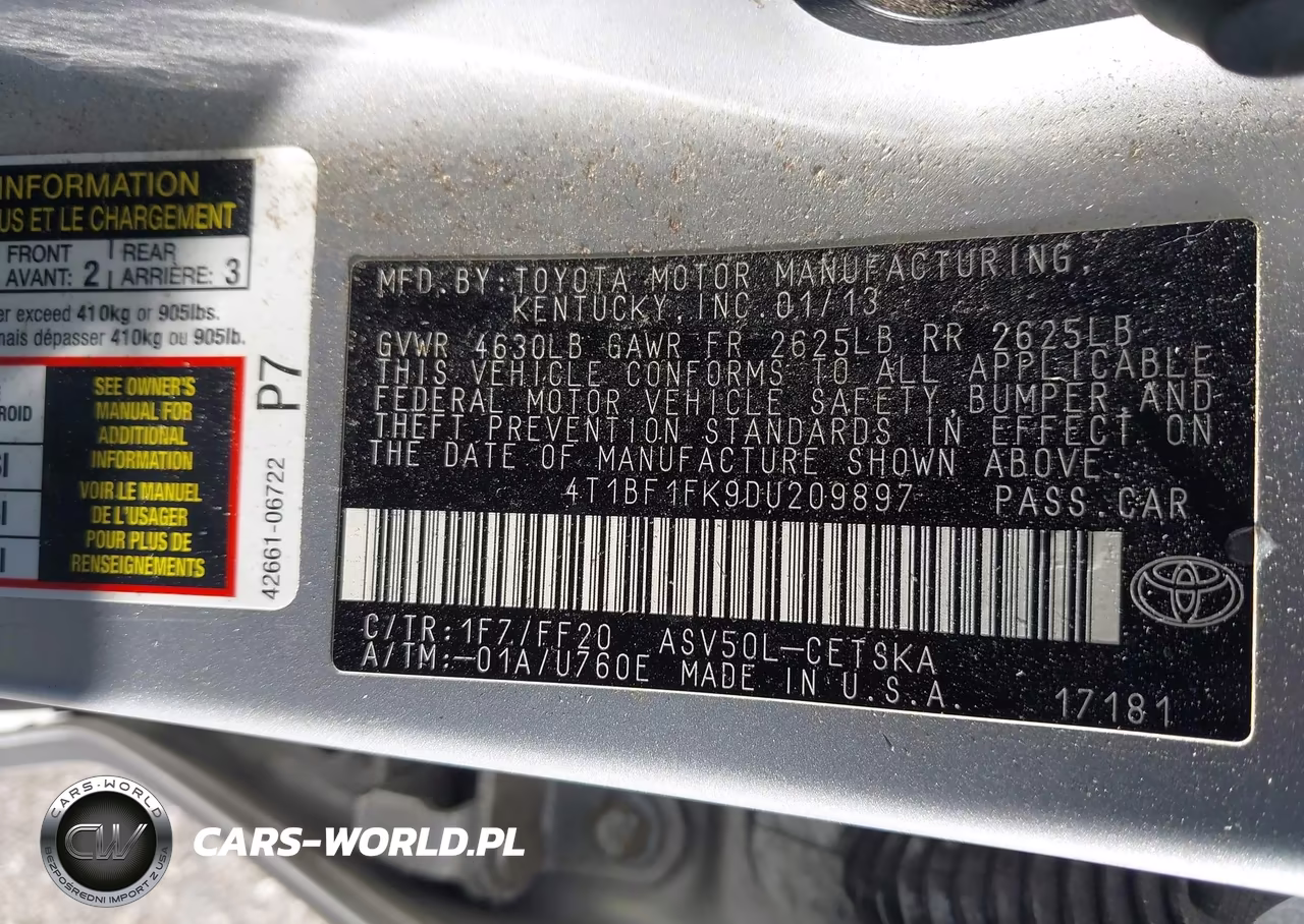 2013 Toyota Camry Se VIN:4T1BF1FK9DU209897 - 9