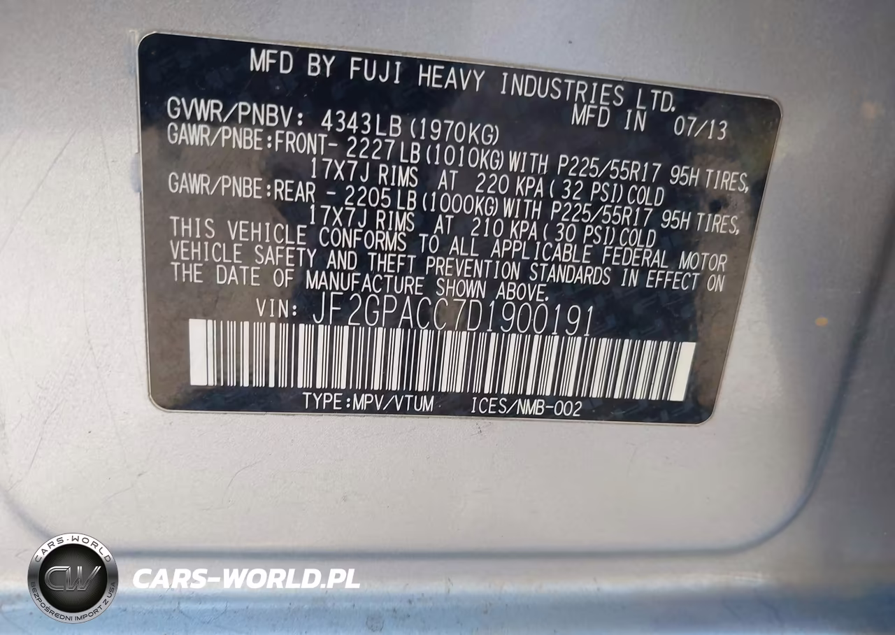 2013 Subaru Xv Crosstrek 2.0I Premium VIN:JF2GPACC7D1900191 - 9