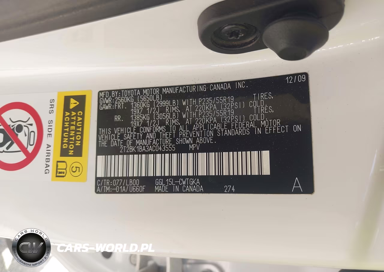 2010 Lexus Rx 350 VIN:2T2BK1BA3AC043555 - 9