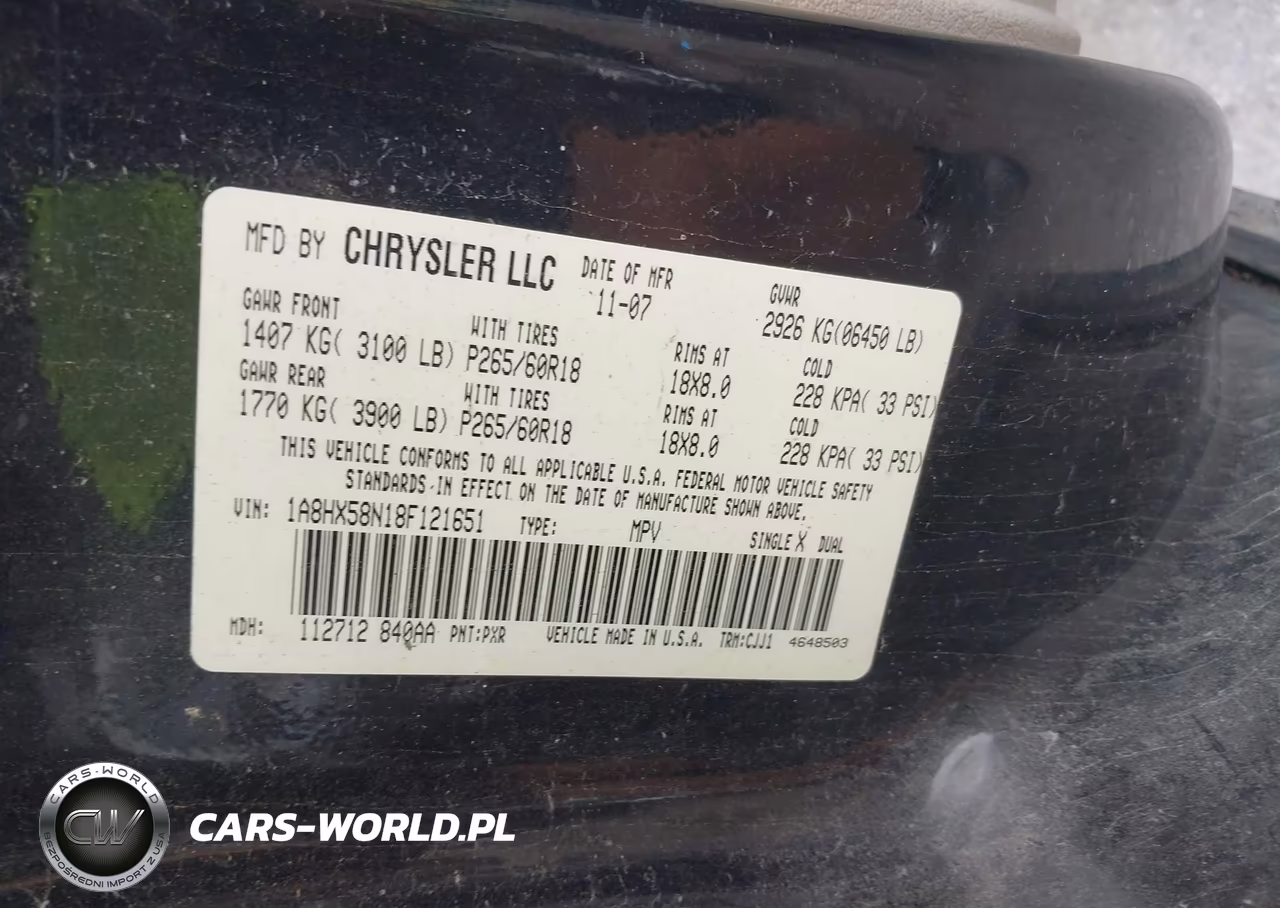 2008 Chrysler Aspen Limited VIN:1A8HX58N18F121651 - 9