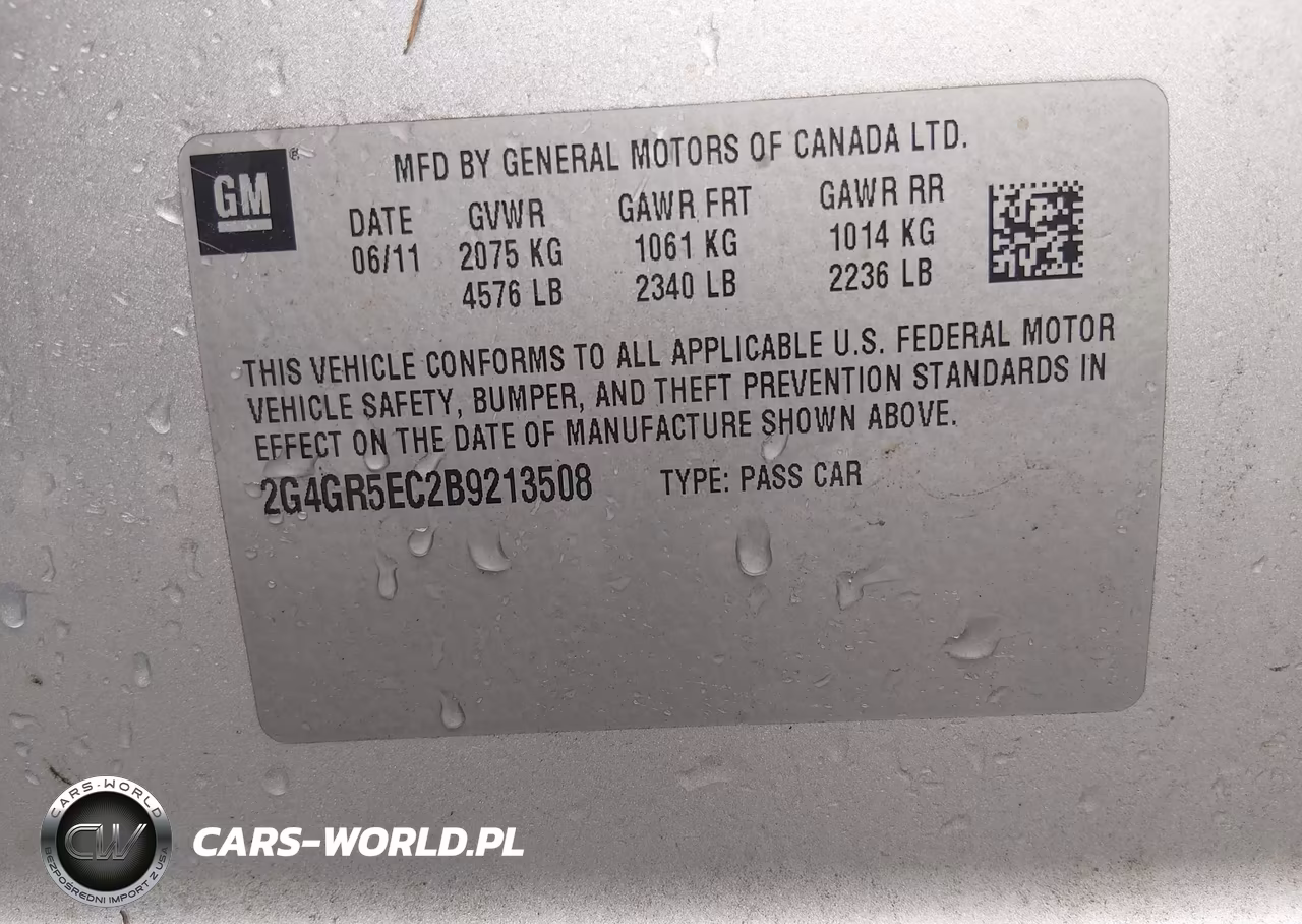2011 Buick Regal Cxl Oshawa VIN:2G4GR5EC2B9213508 - 9