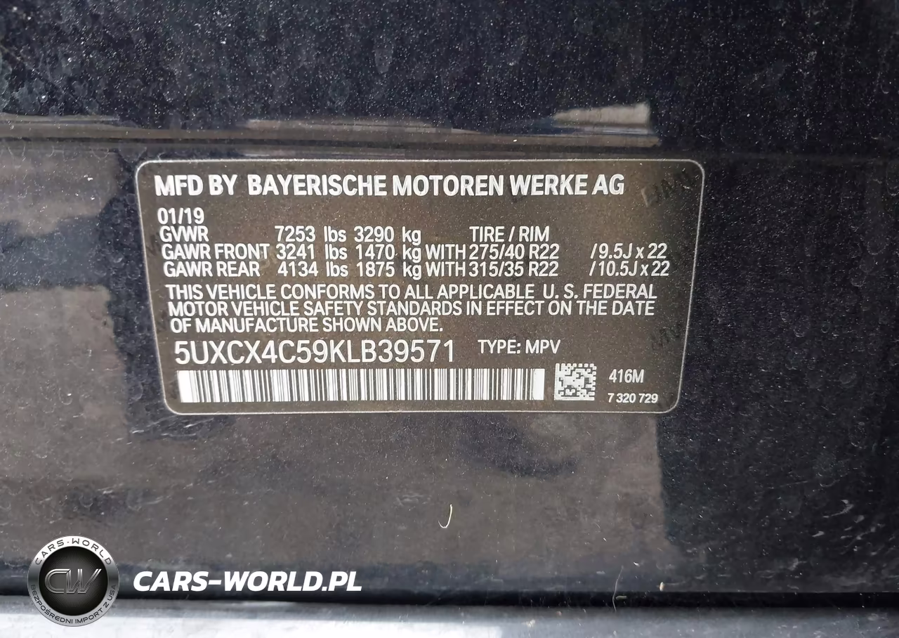 2019 BMW X7 xDrive50I VIN:5UXCX4C59KLB39571 - 9