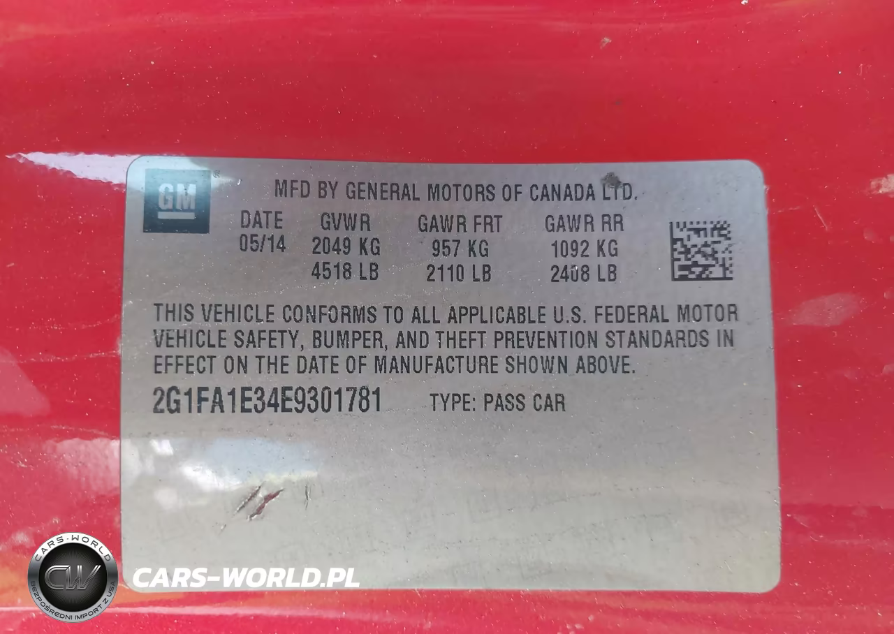 2014 Chevrolet Camaro 2Ls VIN:2G1FA1E34E9301781 - 9