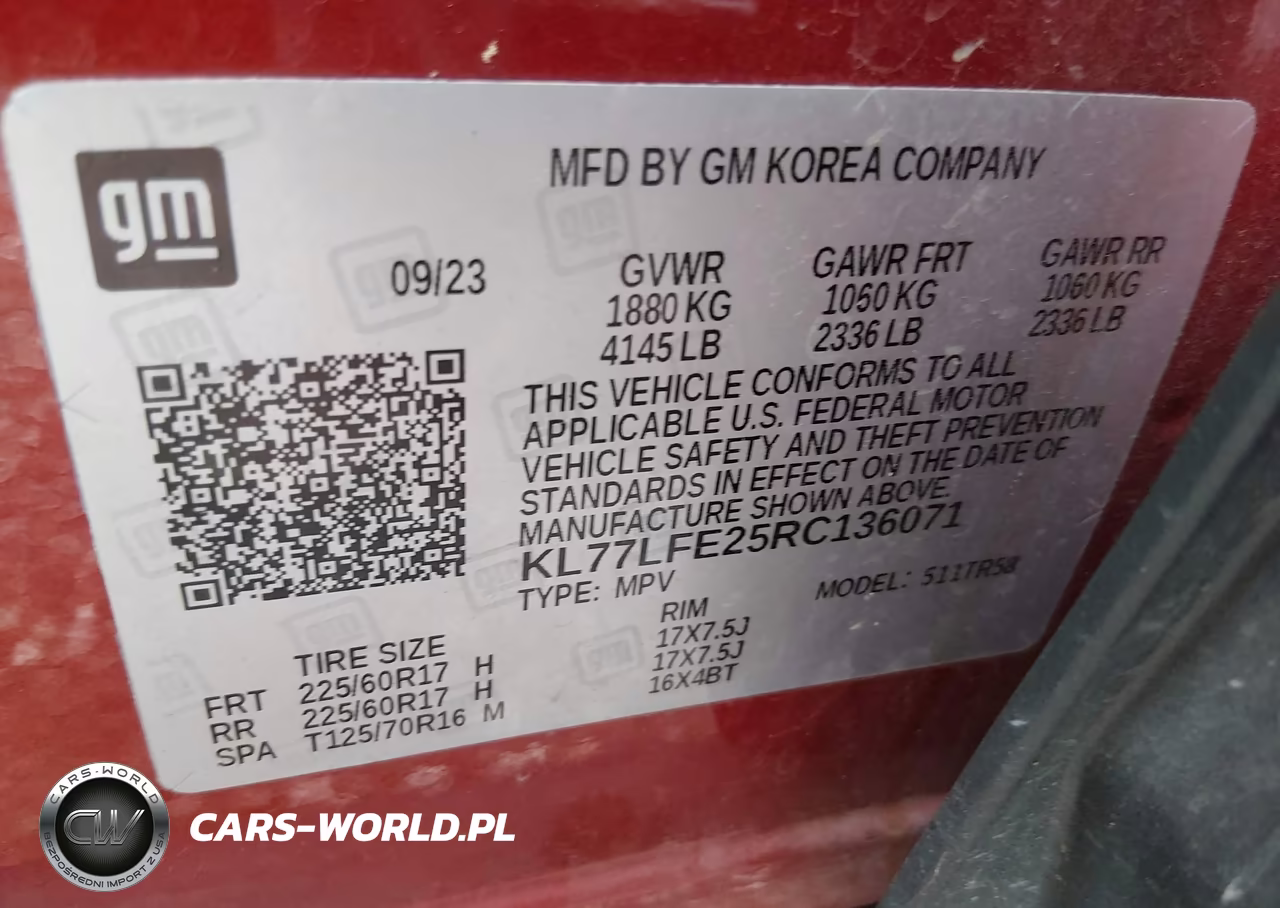2024 Chevrolet Trax Fwd Sp VIN:KL77LFE25RC136071 - 9