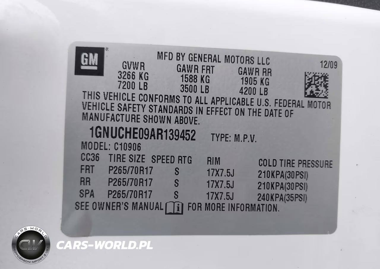 2010 Chevrolet Suburban 1500 Ls VIN:1GNUCHE09AR139452 - 9