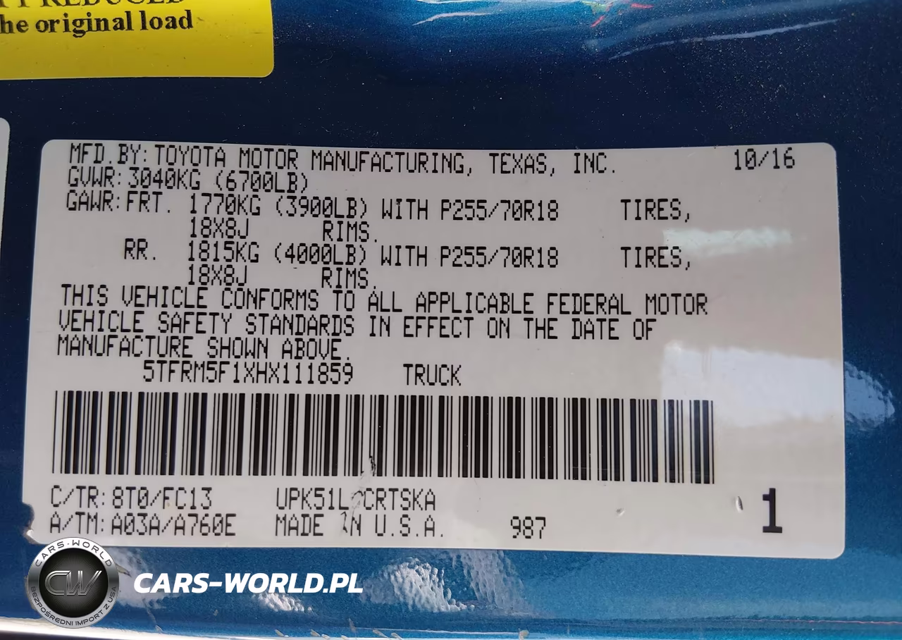 2017 Toyota Tundra Sr5 4.6L V8 VIN:5TFRM5F1XHX111859 - 9