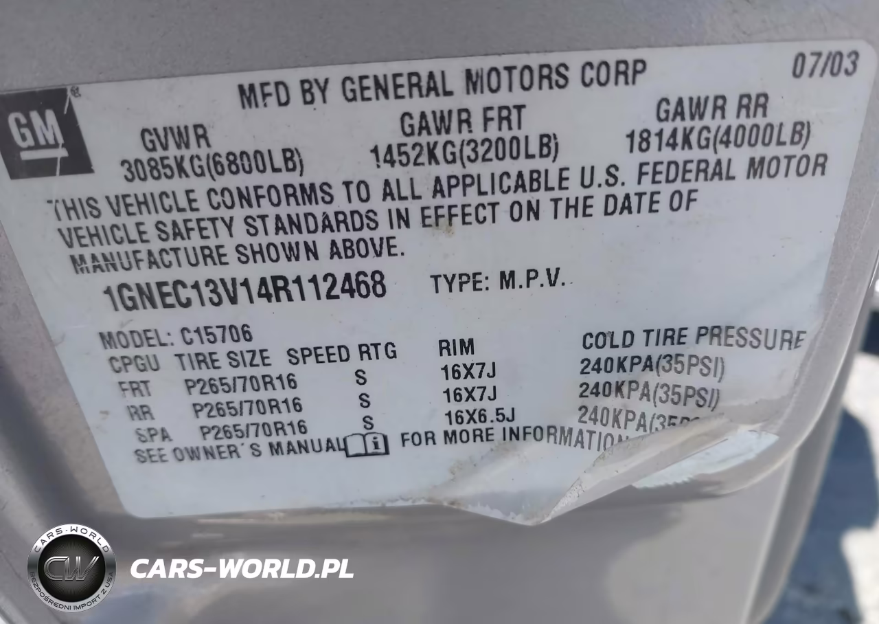 2004 Chevrolet Tahoe Ls VIN:1GNEC13V14R112468 - 9