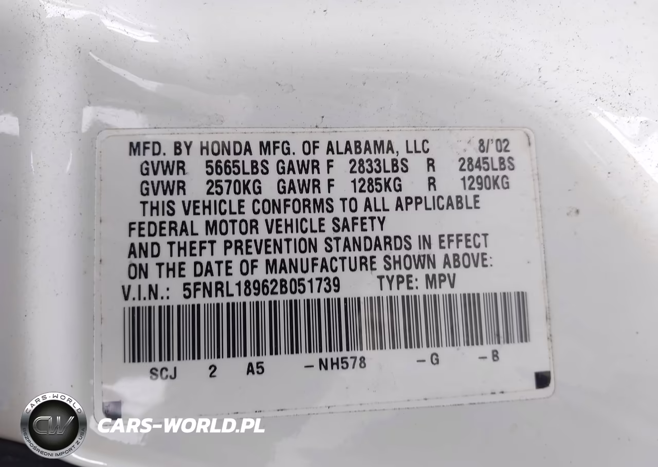 2002 Honda Odyssey Ex-L VIN:5FNRL18962B051739 - 9