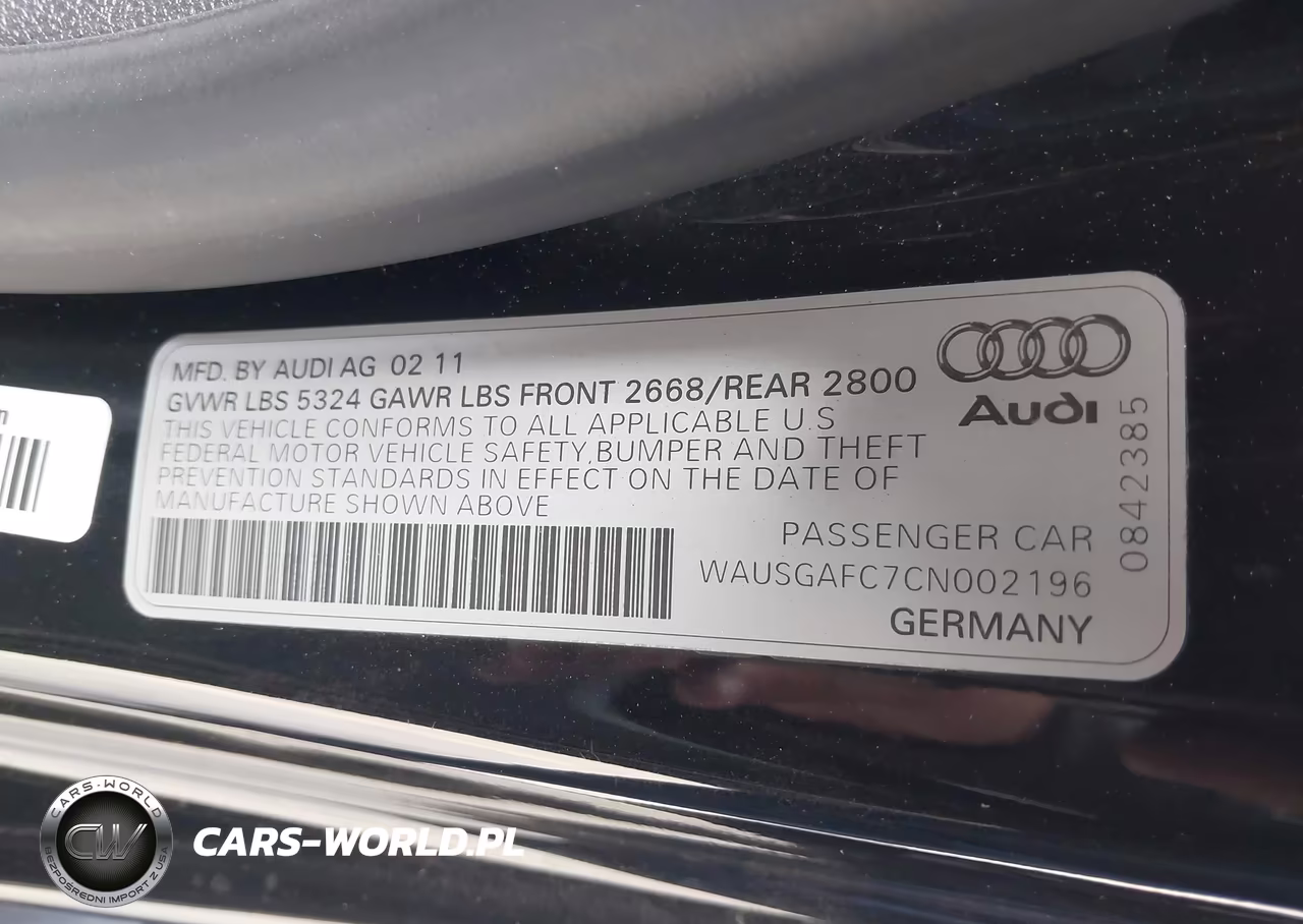 2012 Audi A7 Premium VIN:WAUSGAFC7CN002196 - 9