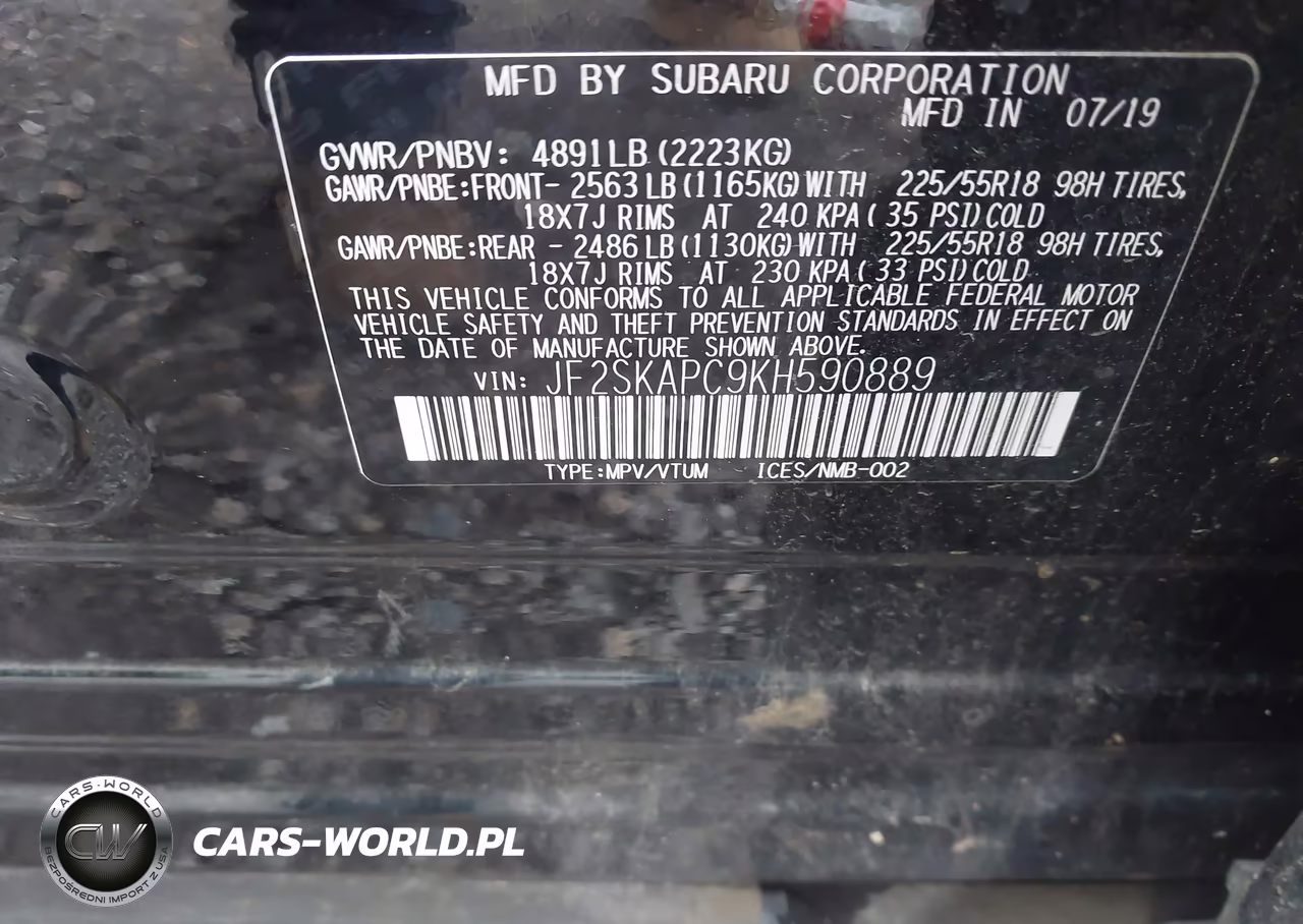 2019 Subaru Forester Sport VIN:JF2SKAPC9KH590889 - 9