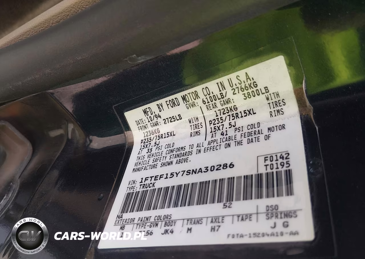 1995 Ford F150 VIN:1FTEF15Y7SNA30286 - 9