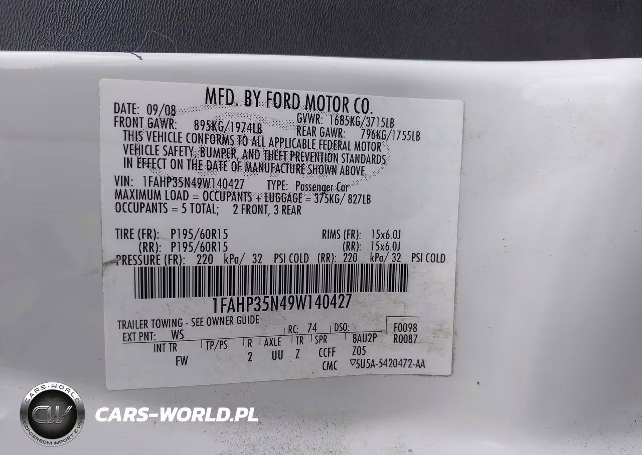 2009 Ford Focus Se VIN:1FAHP35N49W140427 - 9