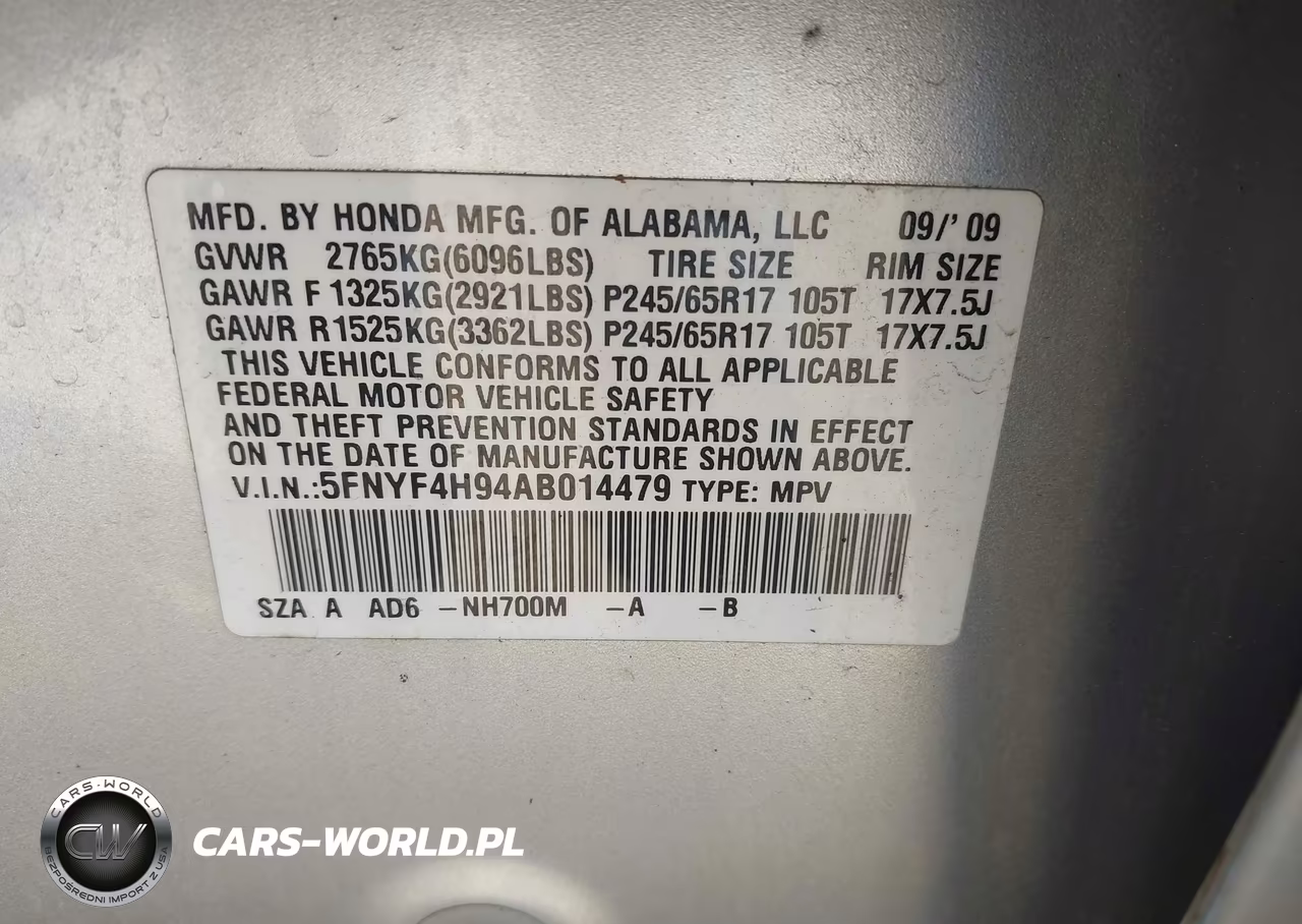 2010 Honda Pilot Touring VIN:5FNYF4H94AB014479 - 9