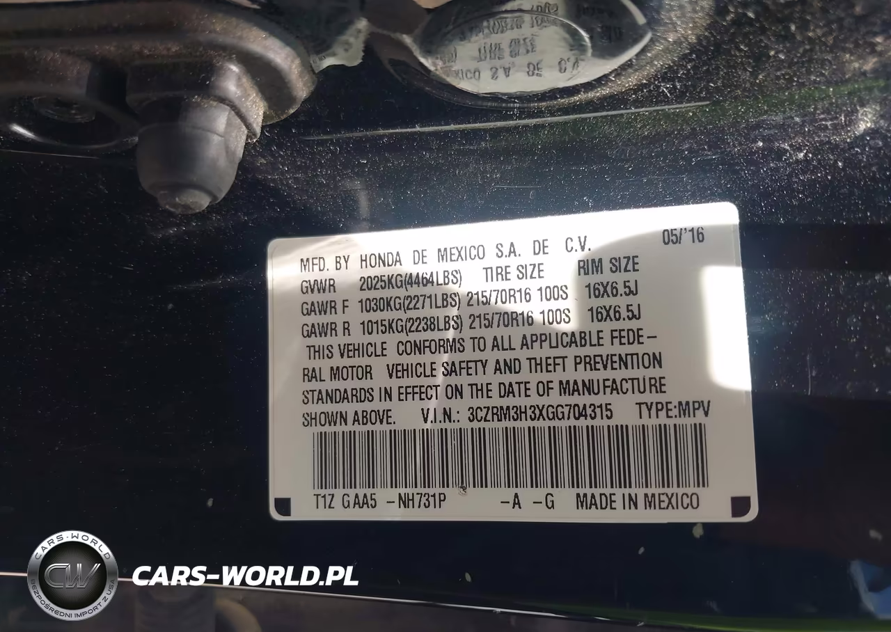 2016 Honda Cr-V Lx VIN:3CZRM3H3XGG704315 - 9