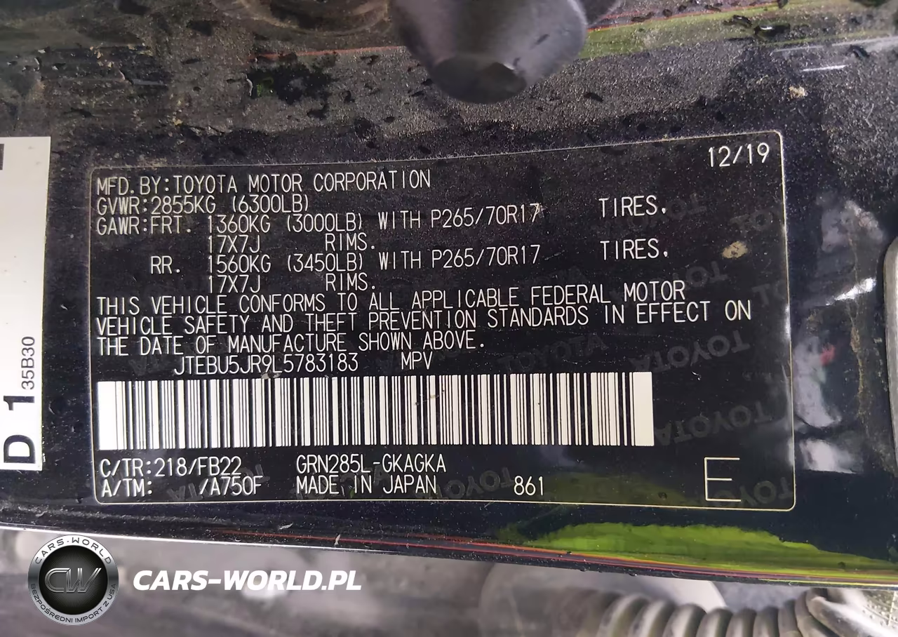 2020 Toyota 4Runner Sr5 VIN:JTEBU5JR9L5783183 - 9
